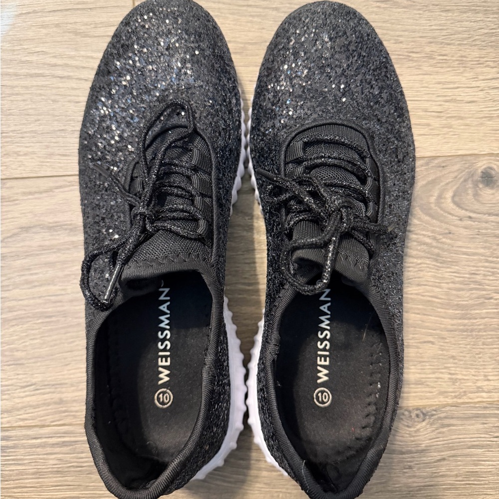 Weissman Black Sparkle Sneakers for Dancers/Instructors